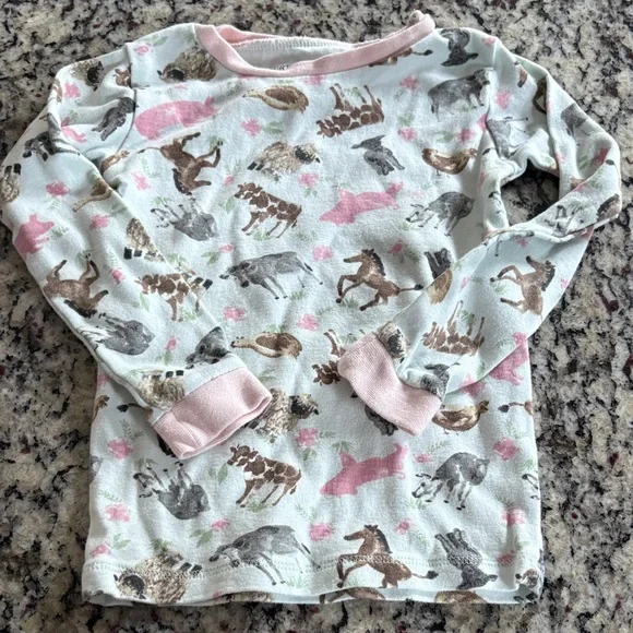 Burt’s Bees Kids Animal PJ Top - Picture 1 of 4